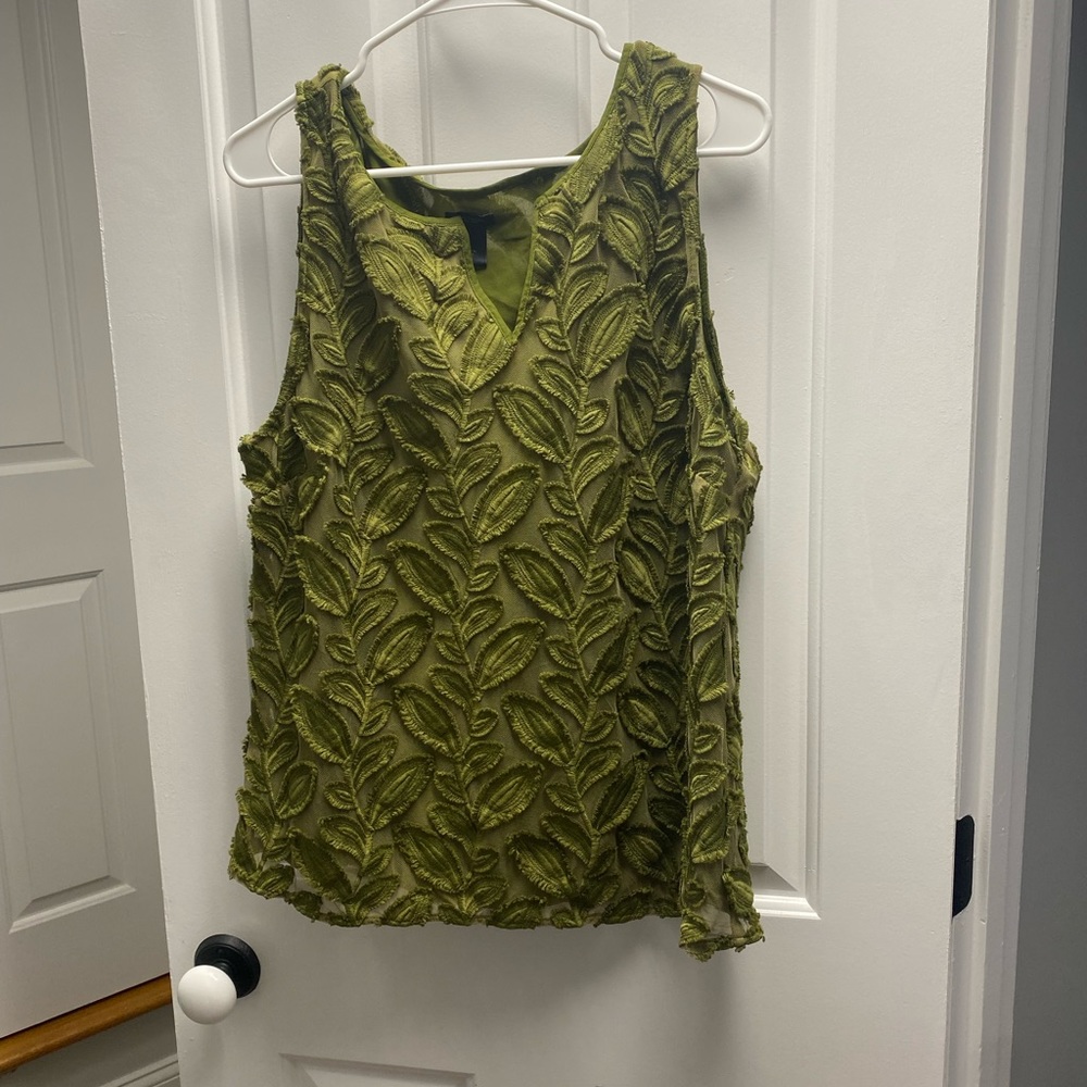 Ann Taylor Factory Green Ruched Tank Top